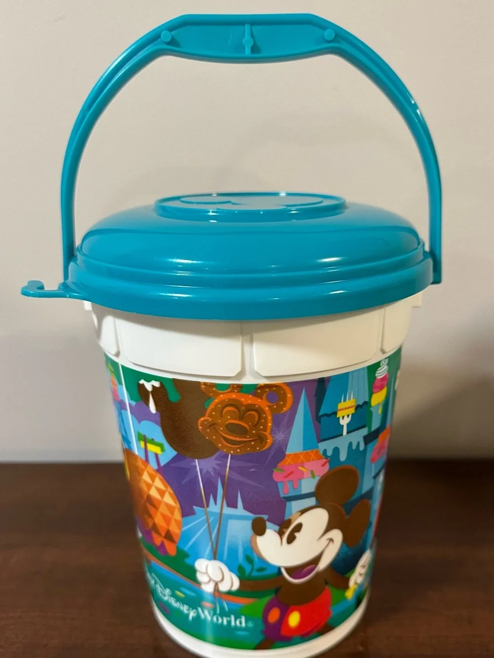 *EUC* Walt Disney Parks Mickey and Friends Monorail Popcorn Bucket Blue Lid